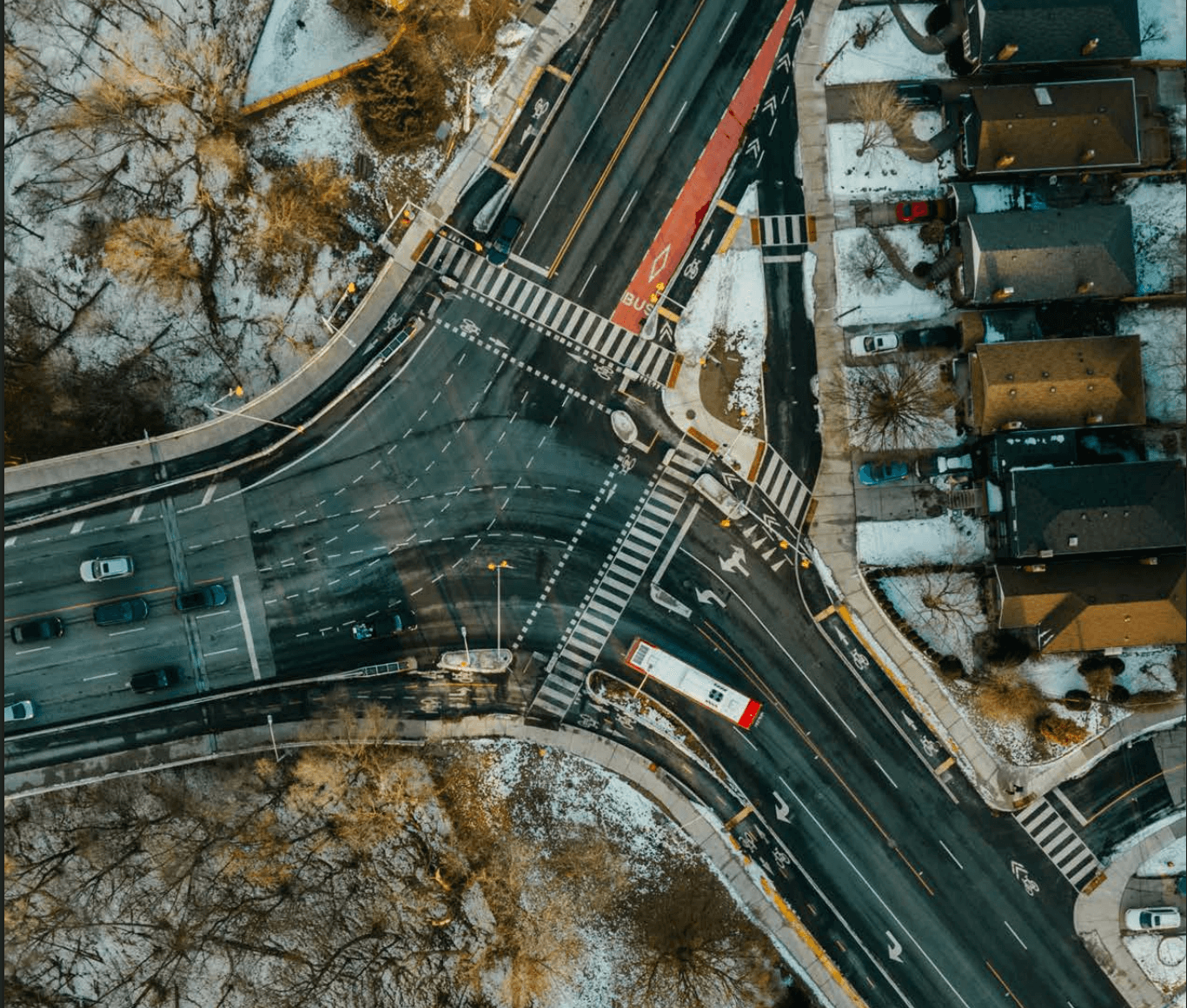 overhead view of intersection