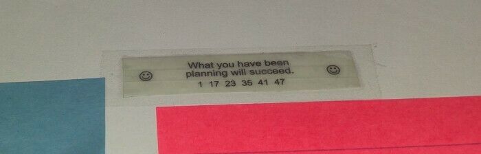 We were buoyed by the fact that during an early team lunch, I received a fortune cookie that read “what you have been planning will succeed”. Though I don’t put much stock in stuff like that, in nonetheless remains taped to my desk.