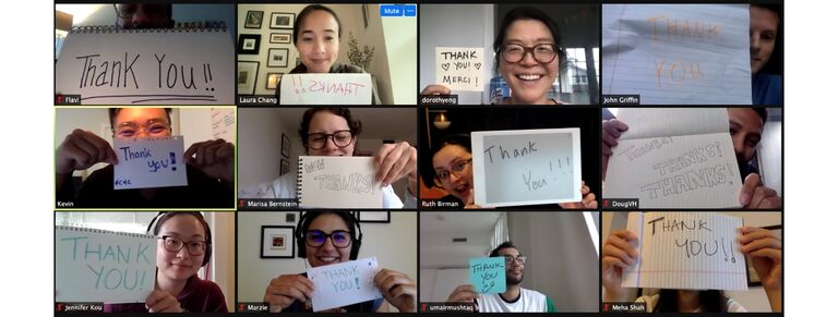 Code for Canada Staff sharing a thank you message to Fast Forward and BlackRock