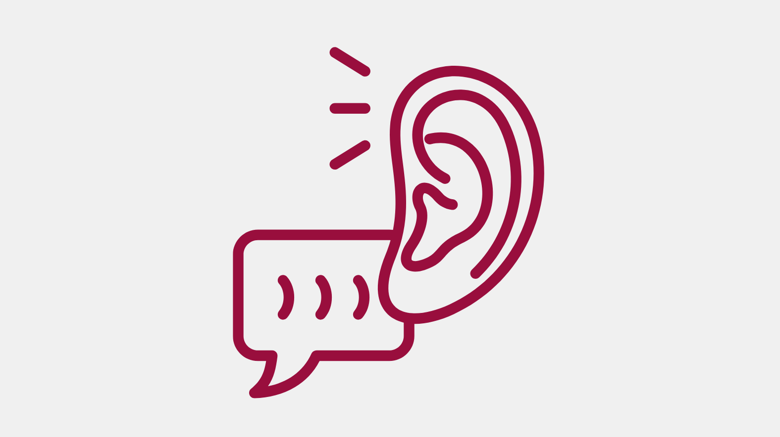 Ear listening to speech icon