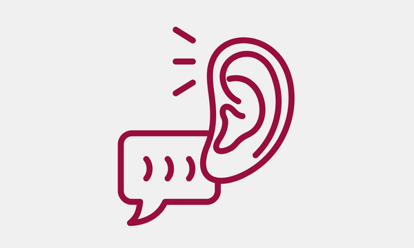 Ear listening to speech icon