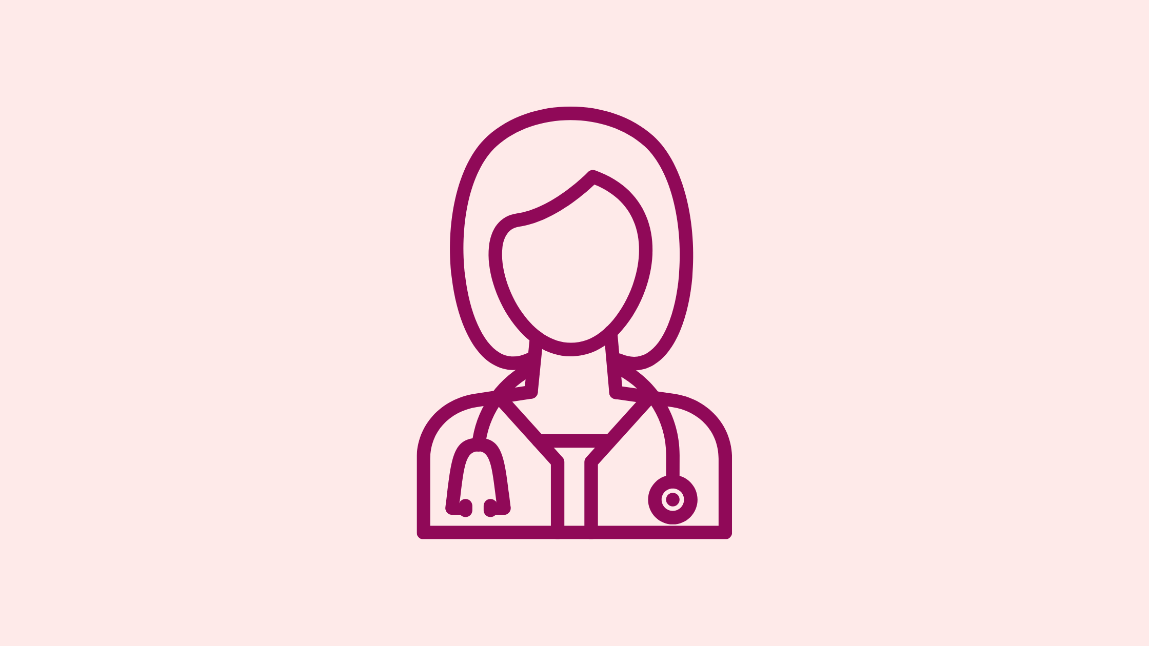 A person with a stethoscope icon on a white background