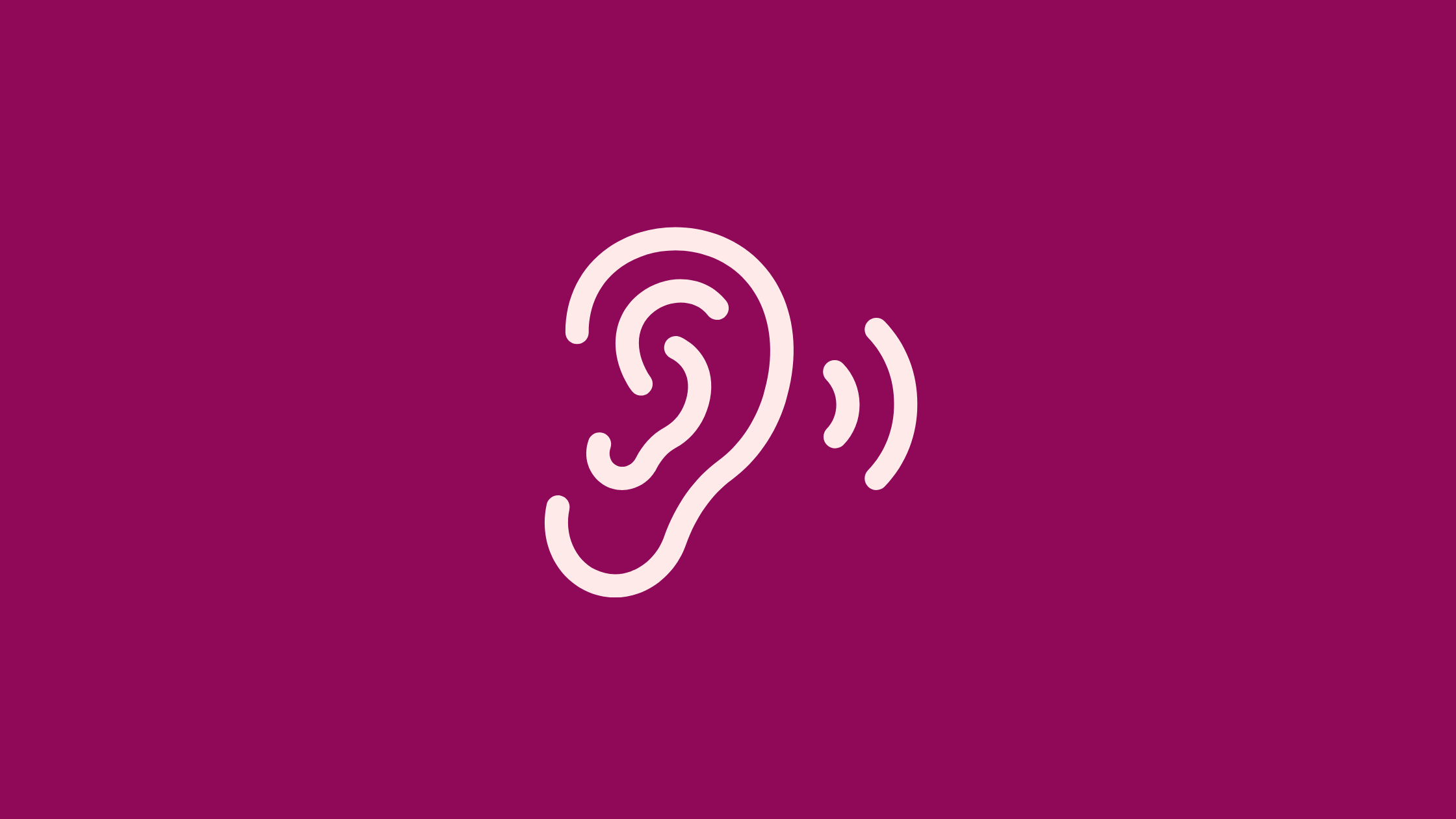 An ear with a sound wave coming out of it