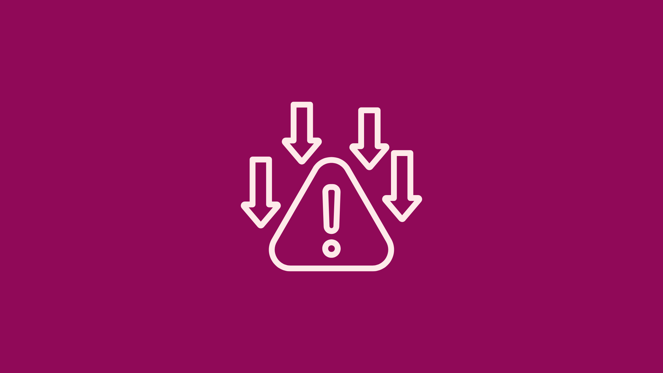 An icon of a warning triangle with arrows pointing down