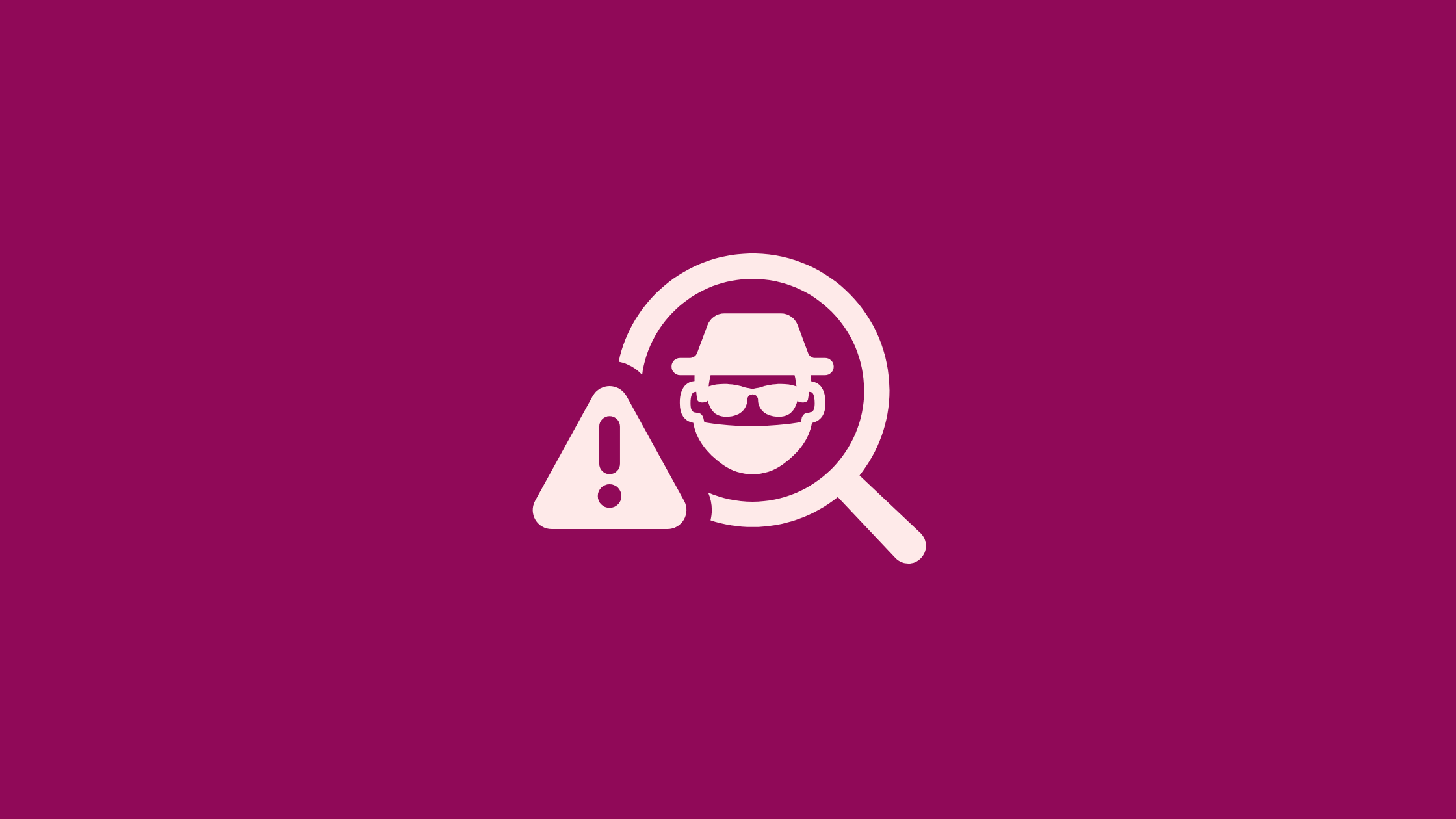 An icon with a magnifying glass and a person in a hat