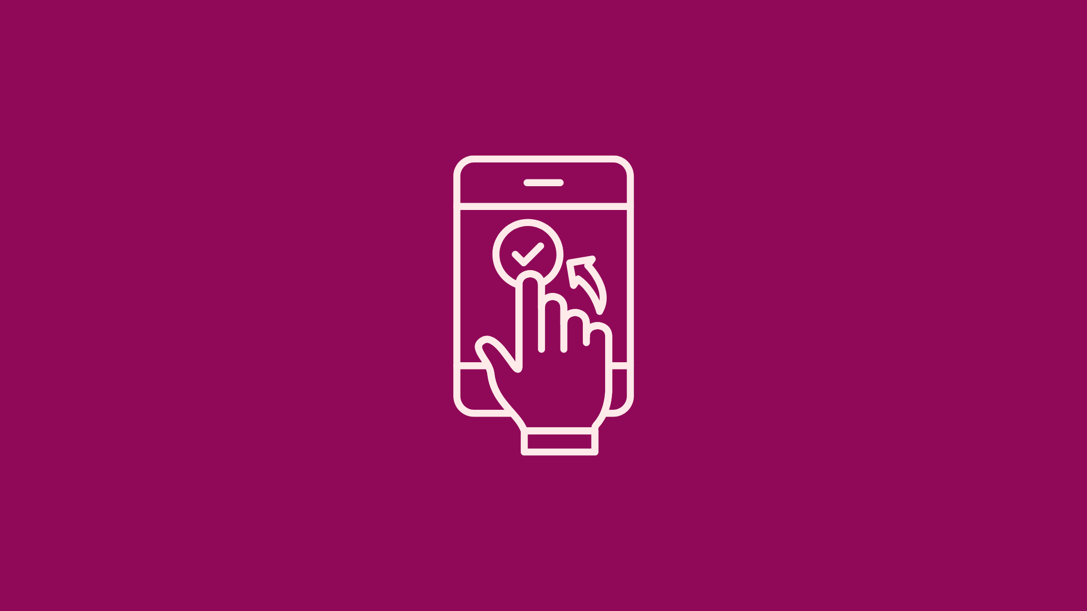 An illustration of a hand pressing a button on a phone