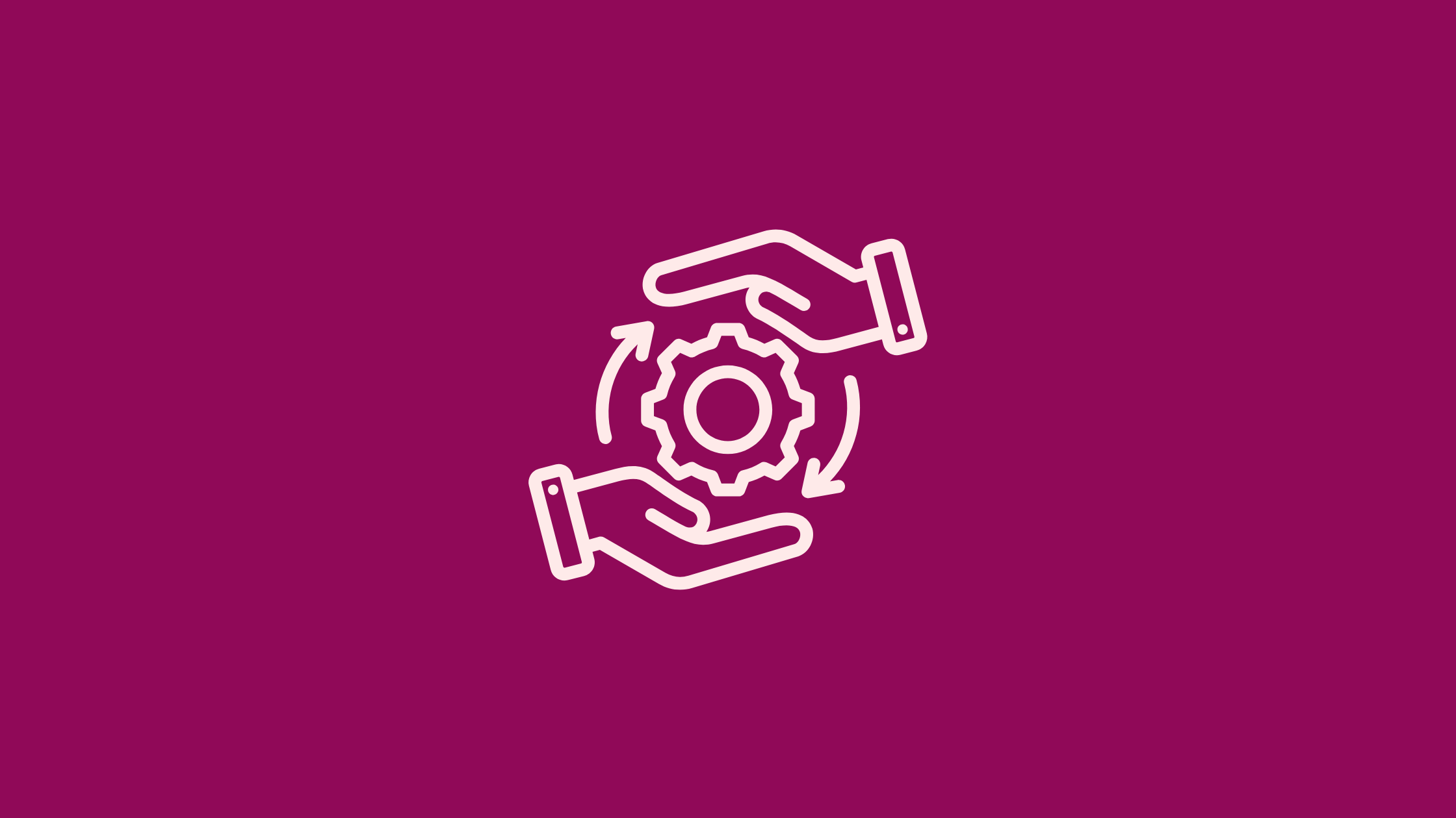 Two hands are holding a gear wheel in front of a white background